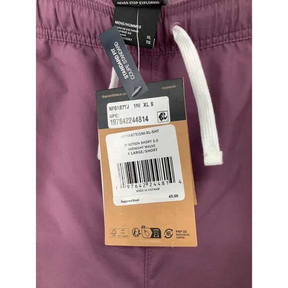 The North Face Men's XL Midnight Mauve Action Shorts 2.0 Active Workout L16-29 - Picture 7 of 12